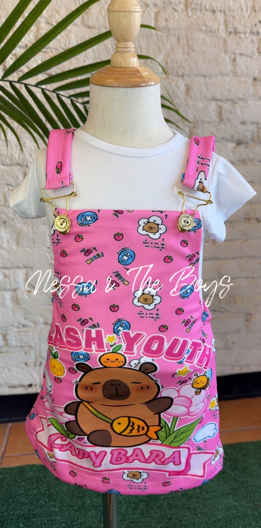 Capybara Overall Mini-Dress